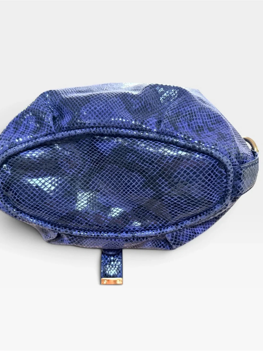 Michael Kors Cobalt/Navy Snakeskin-Textured Hobo Bag